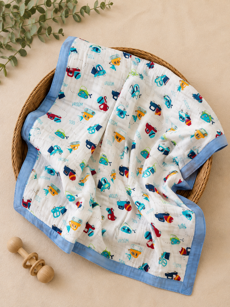 Little Rider - Muslin Baby Blanket