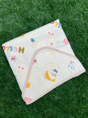 Hello World - Muslin Hooded Baby Blanket