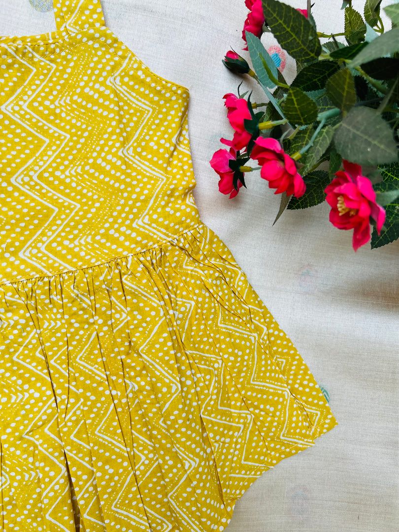 Yellow Bud - Cotton Frock 6m to 1 Yr