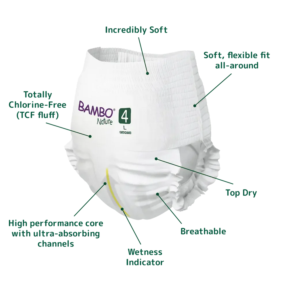 Bambo Nature Chemical Free Pant Diapers - L (7-12 kgs)