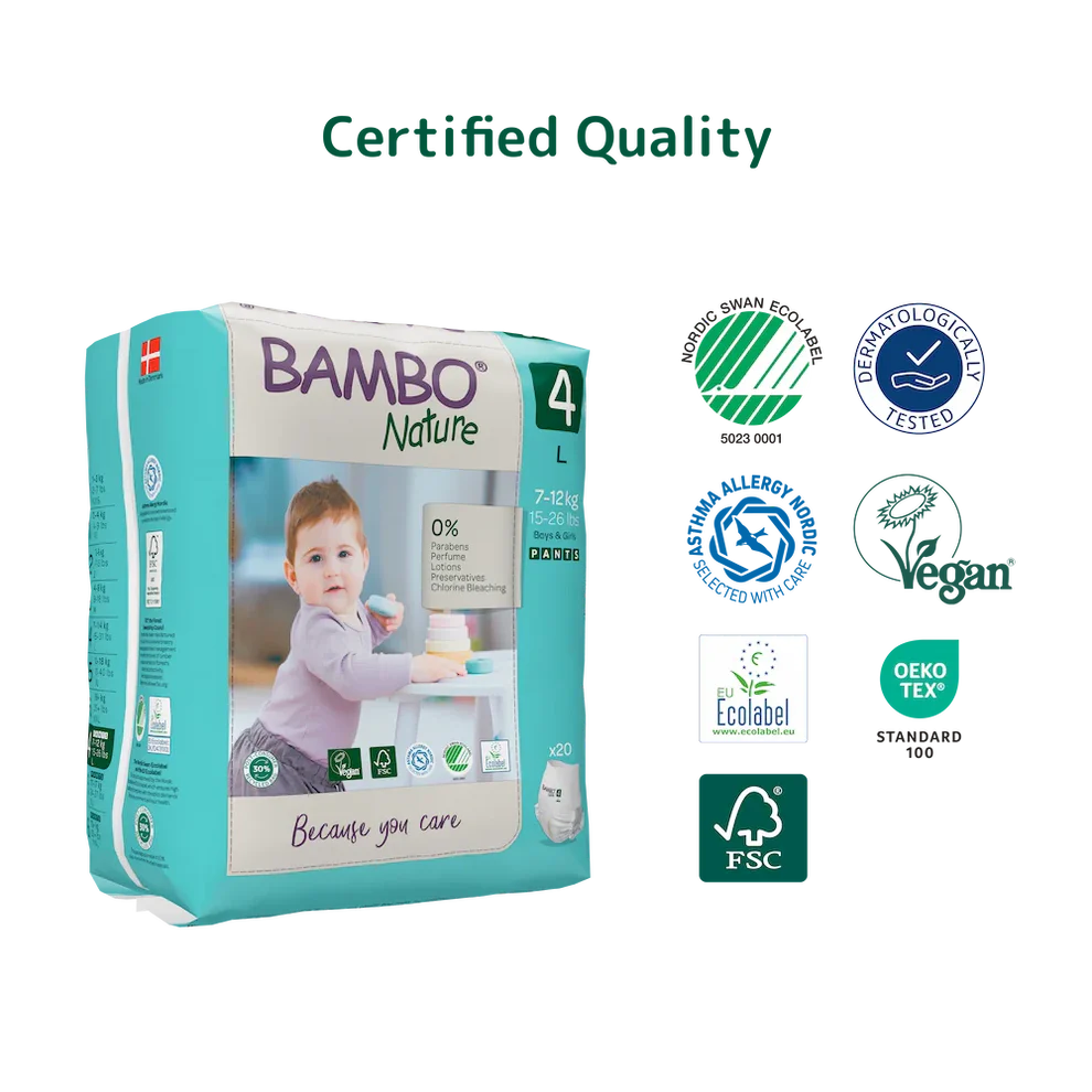 Bambo Nature Chemical Free Pant Diapers - L (7-12 kgs)