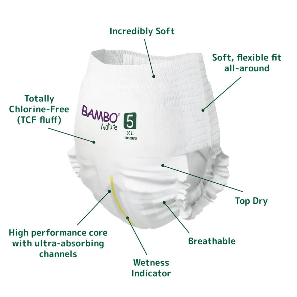 Bambo Nature Chemical Free Pant Diapers - XL (11-17 kgs)