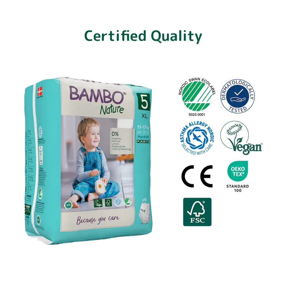 Bambo Nature Chemical Free Pant Diapers - XL (11-17 kgs)