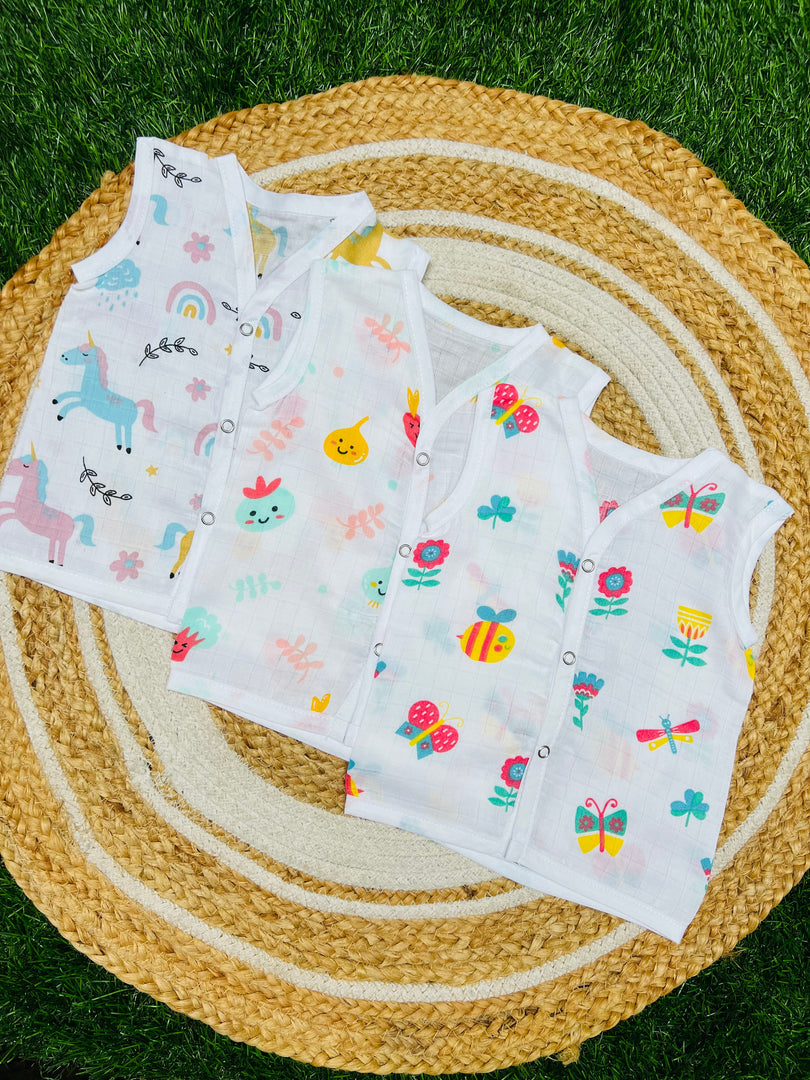 Cotton Muslin Jablas Pack: 0-3M