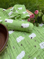 Load image into Gallery viewer, Green Fern - Muslin Baby Towel
