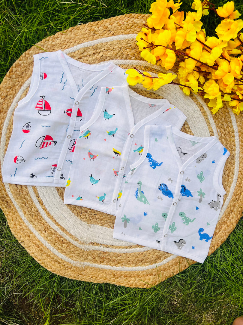 Cotton Muslin Jablas Pack: 0-3M