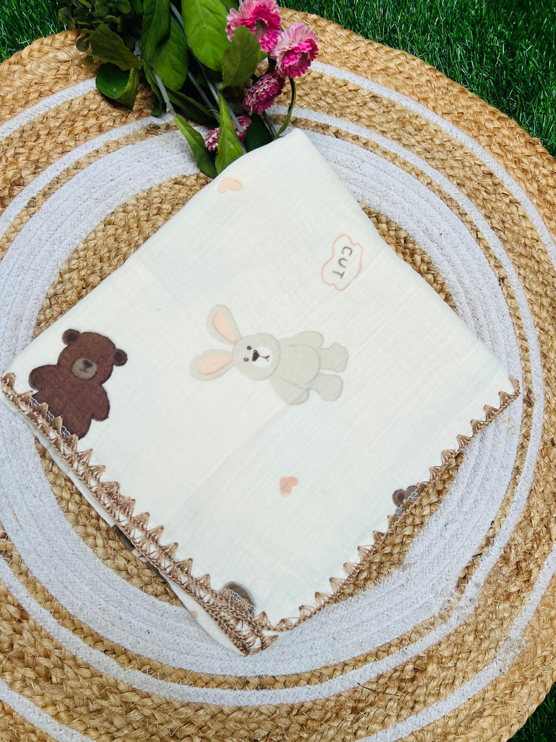 Teddy - Muslin Baby Blanket