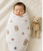 Load image into Gallery viewer, Muslin Baby Swaddle - Bear