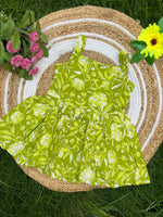 Load image into Gallery viewer, Green Bloom - Cotton Frock 3 - 4 yrs
