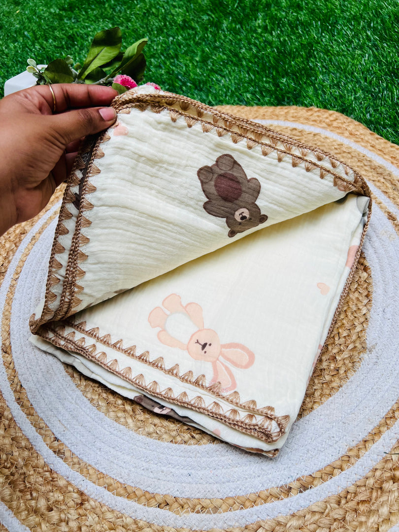Teddy - Muslin Baby Blanket