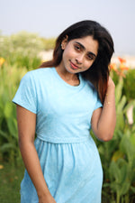 Load image into Gallery viewer, Zipless Maternity Lounge Dress - Trust - NARUVE
