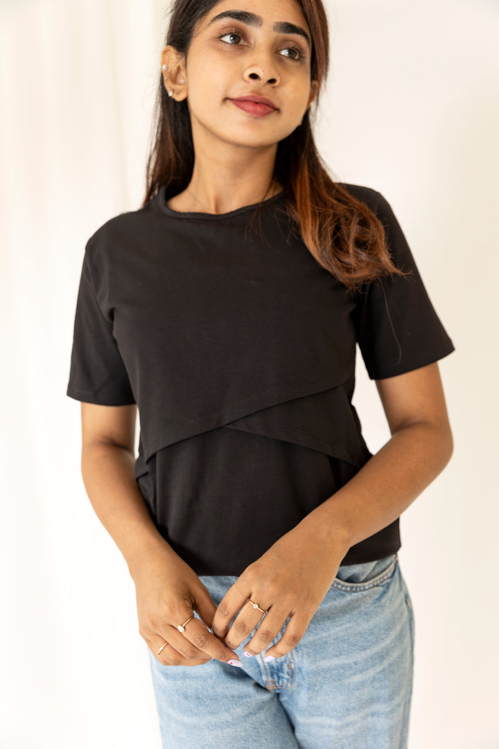 Maternity & Nursing T-Shirts - Black - NARUVE