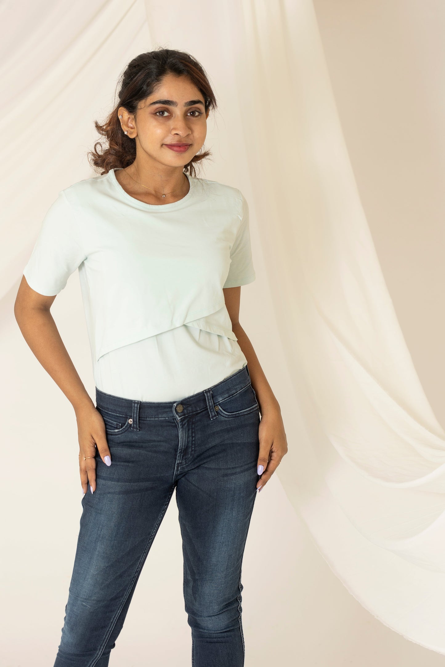 Maternity & Nursing T-Shirts - Aqua Blue - NARUVE