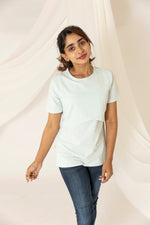 Load image into Gallery viewer, Maternity &amp; Nursing T-Shirts - Aqua Blue - NARUVE
