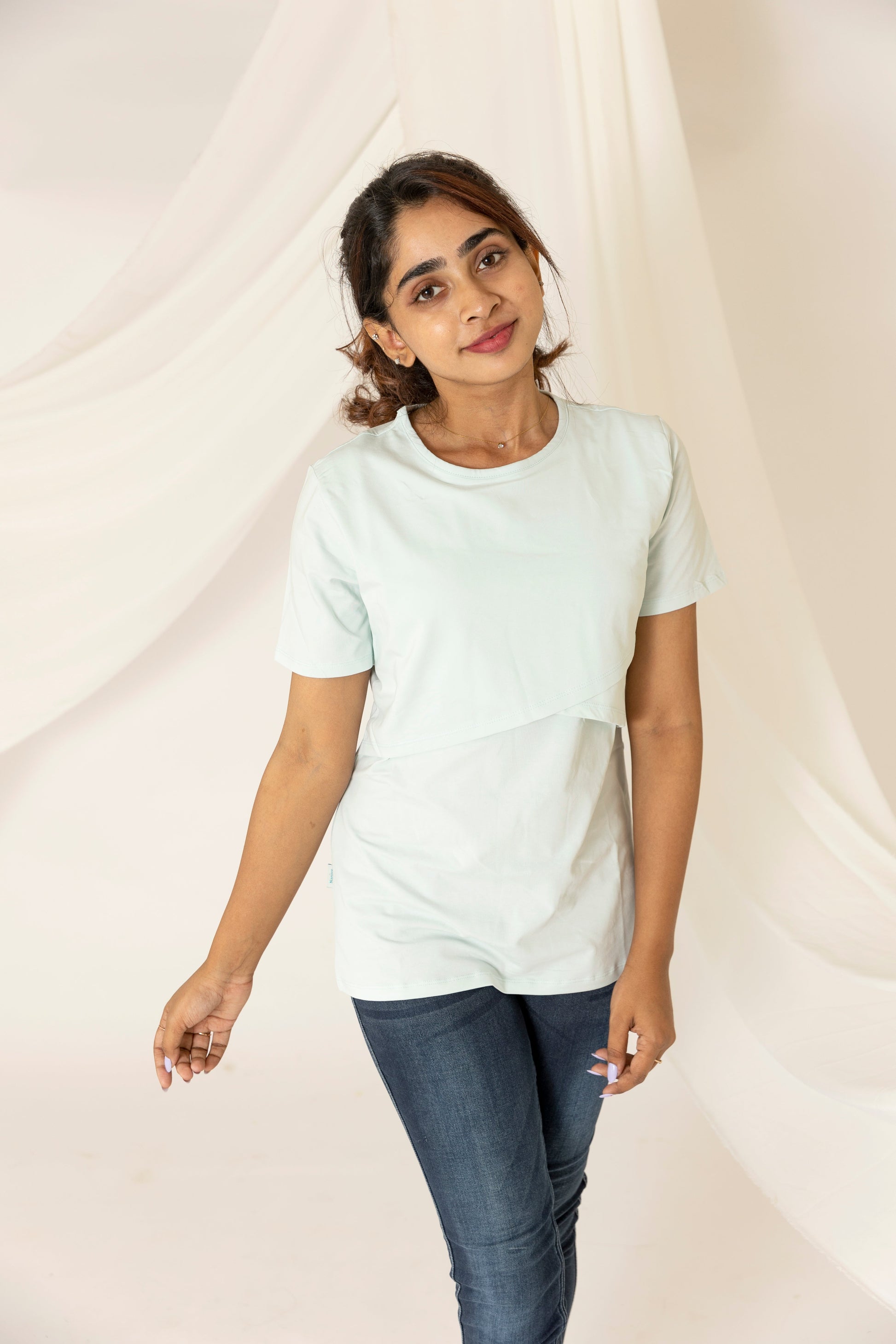 Maternity & Nursing T-Shirts - Aqua Blue - NARUVE