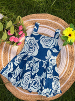 Load image into Gallery viewer, Blue Peony - Cotton Frock 2 -3 Yrs
