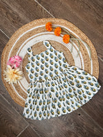 Load image into Gallery viewer, Blue Cream - Cotton Frock 2 - 3 Yrs
