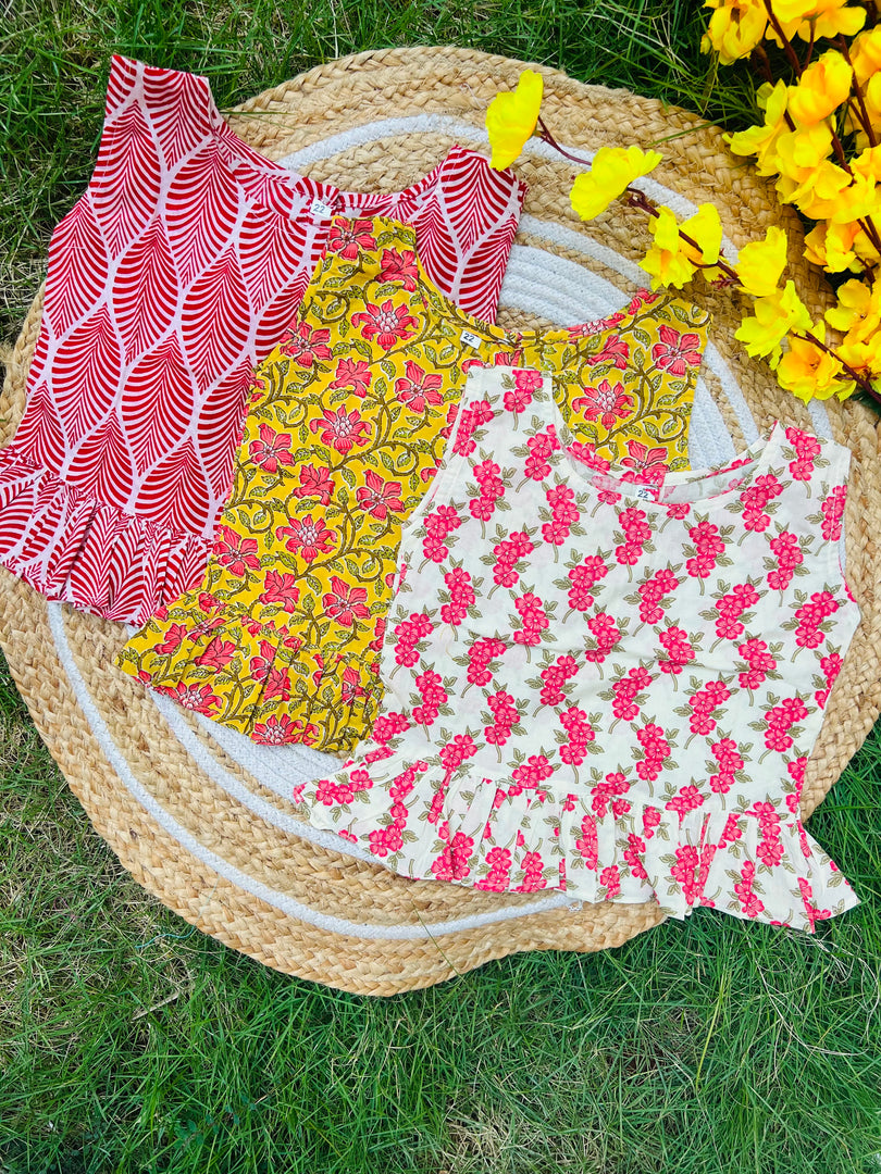 Frill tops Set 3 - 4yrs (pack of 3)