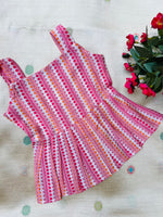 Load image into Gallery viewer, Pink Rainbow - Cotton Frock 0 to 6m
