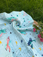 Load image into Gallery viewer, Unicorn World - Muslin Baby Blanket
