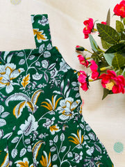 Green Flare - Cotton Frock 0 to 6m