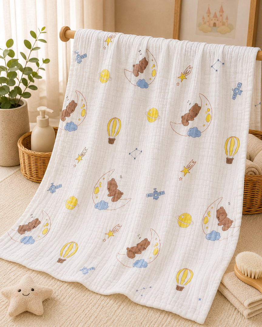 Cosmic Cuddle - Muslin Baby Towel