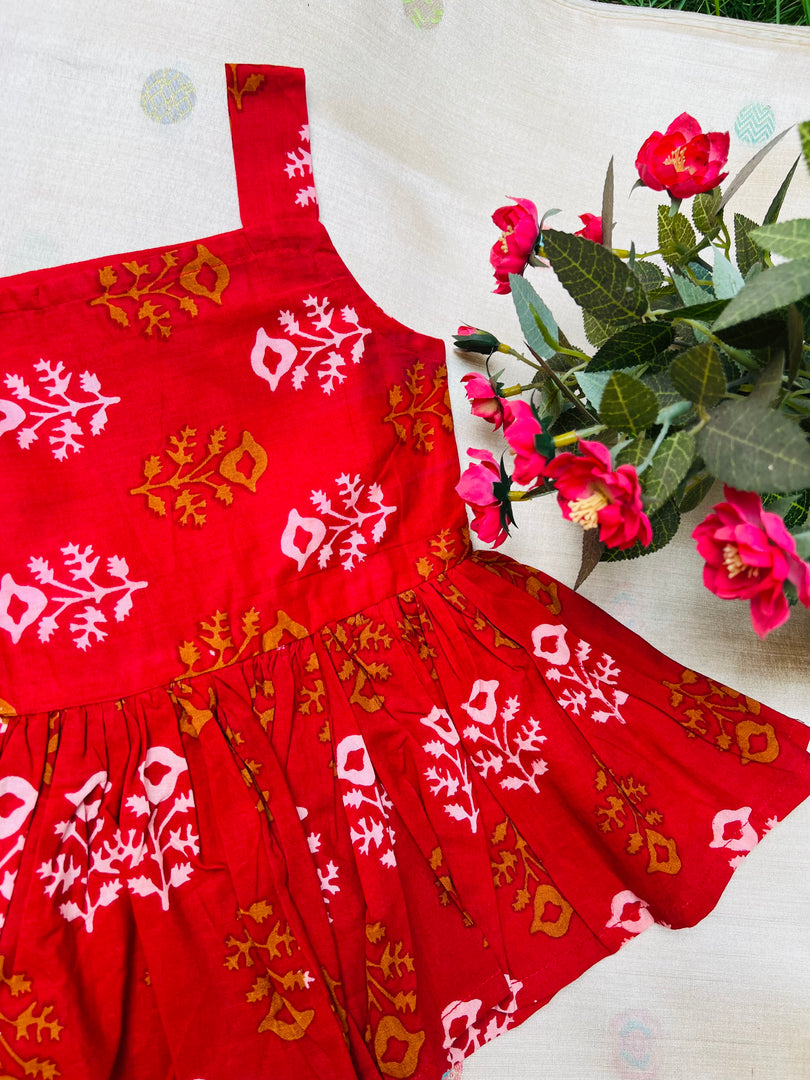 Red Love - Cotton Frock 0 to 6m