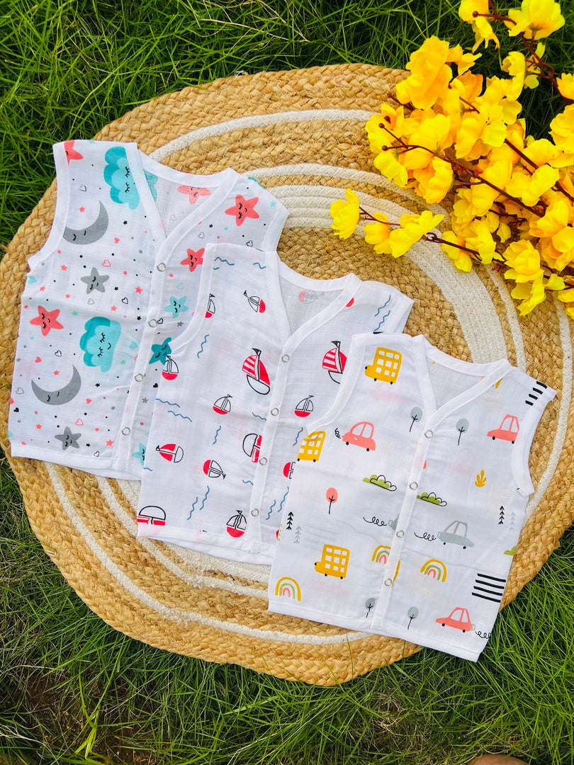 Cotton Muslin Jablas Pack: 3-6M