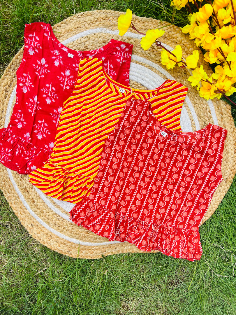 Frill tops Set 3 - 4yrs (pack of 3)