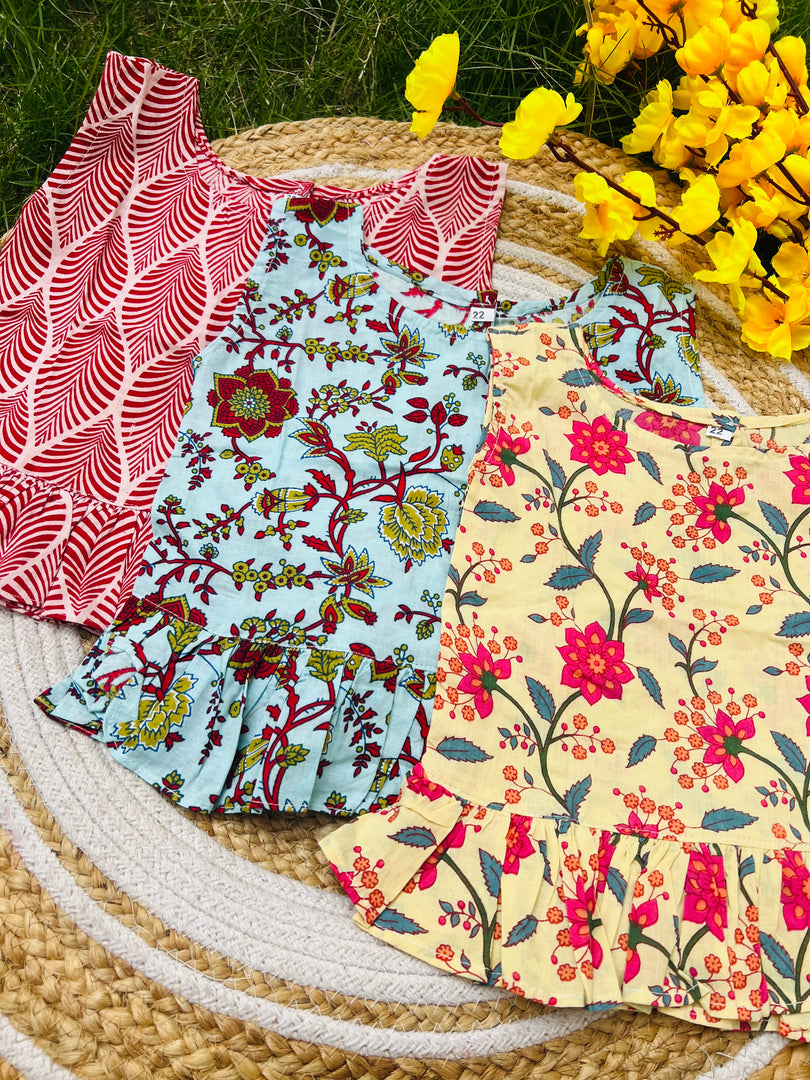 Frill tops Set 3 - 4yrs (pack of 3)