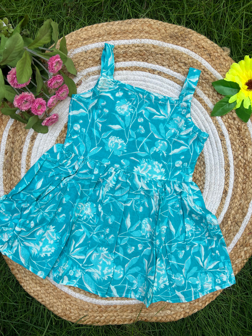 Blue Glow - Cotton Frock 3 - 4 yrs