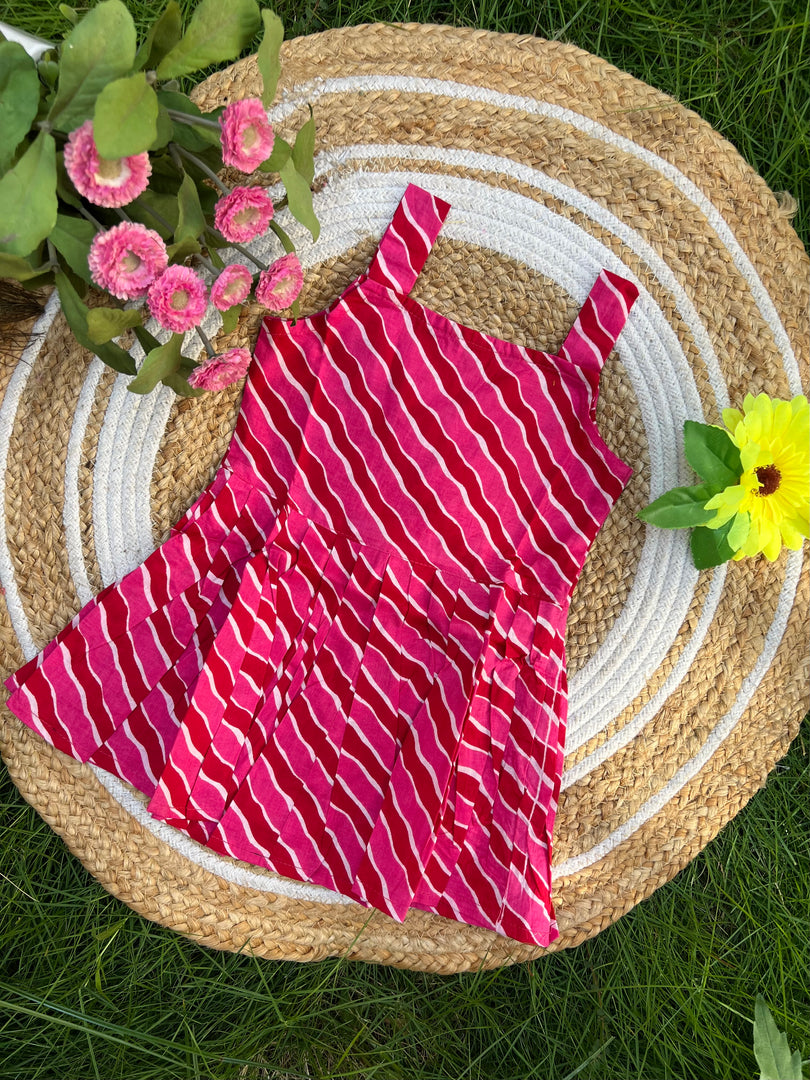 Pink Stripes - Cotton Frock 1 - 2 yrs
