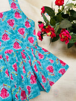 Load image into Gallery viewer, Blue Rose - Cotton Frock 0 to 6m
