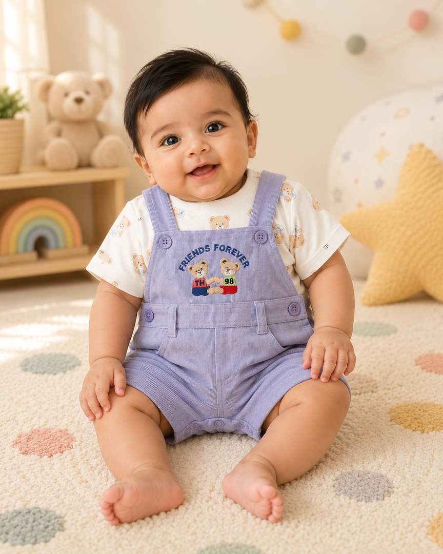 Baby Dungaree Set - Lilac Love