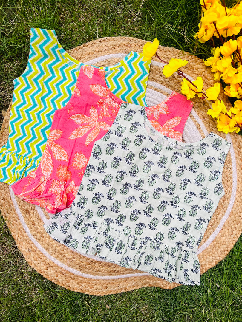 Frill tops 4 - 5yrs (pack of 3)