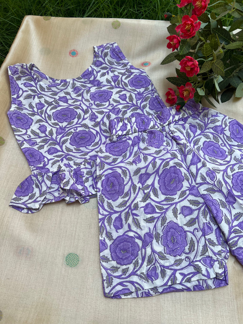 Lavender Love - Frill top & Shorts Set 2 - 3yrs