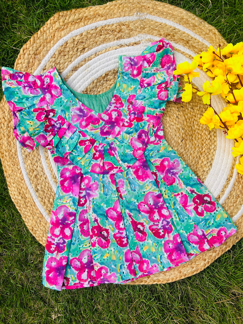 Hakoba Frill Sleeve Frock