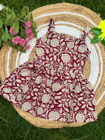 Load image into Gallery viewer, Maroon Blossom - Cotton Frock 3 - 4 yrs
