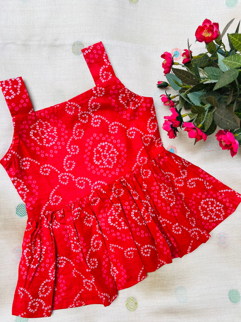 Red Blossom - Cotton Frock 0 to 6m