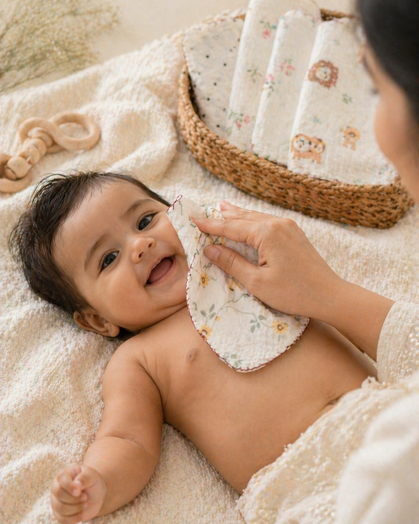 Baby Muslin Wipes - Pack of 4