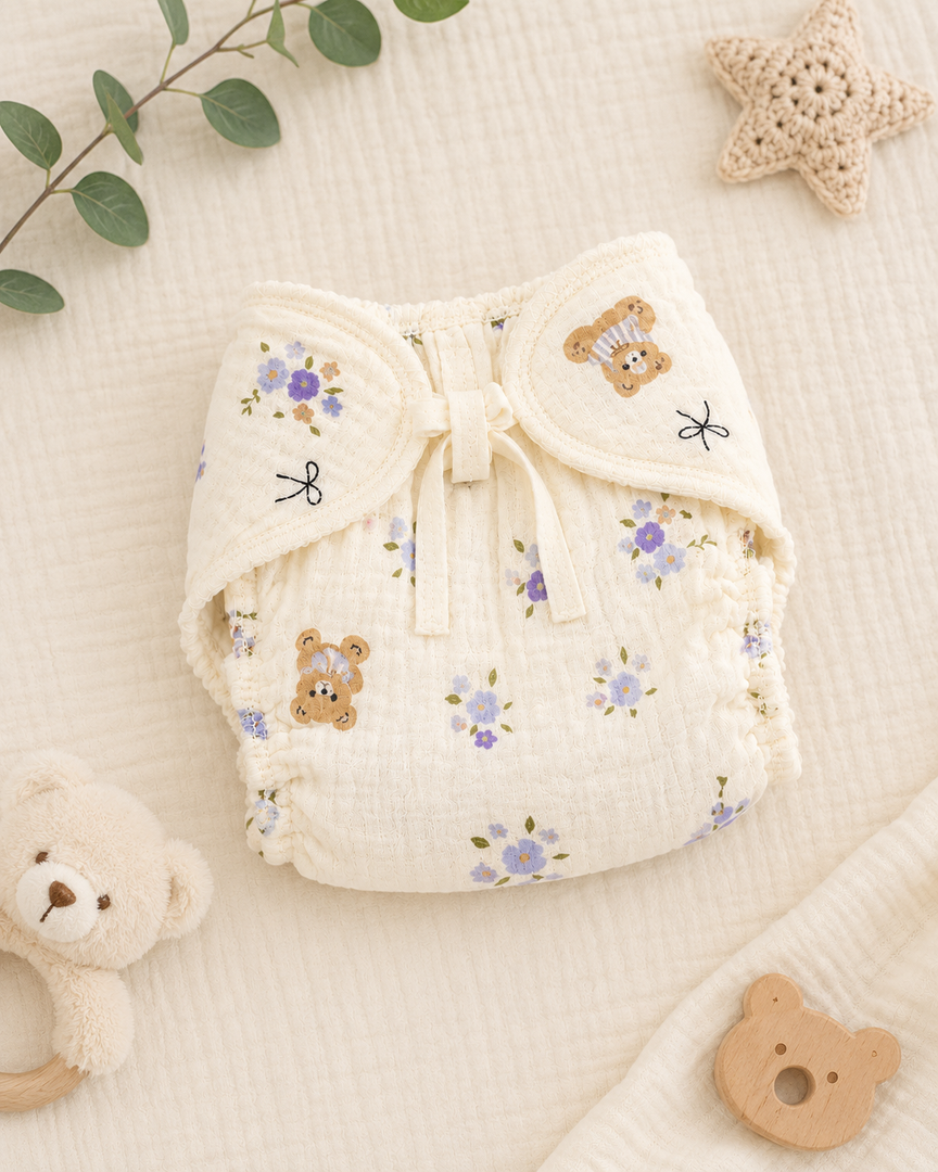 6 Layer Crinkled Muslin Nappies: Pack of 4