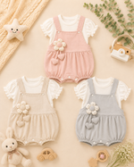 Load image into Gallery viewer, Baby Girl Dungaree Set - Peony