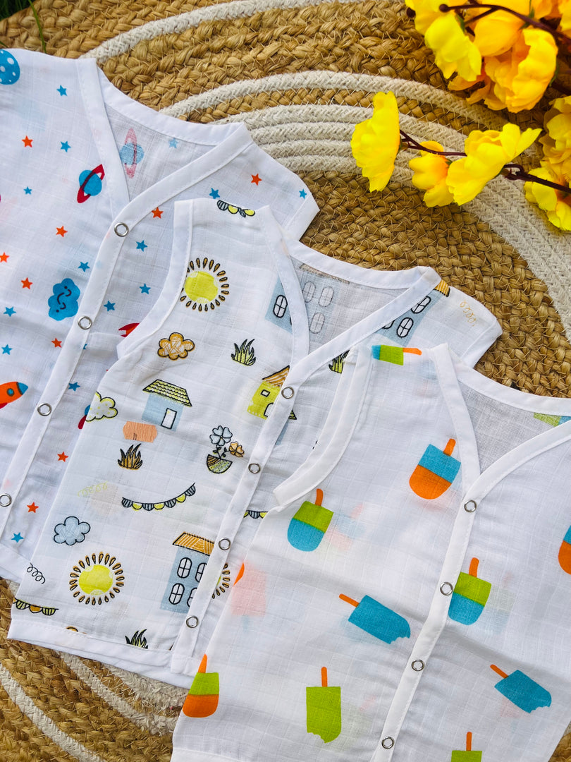 Cotton Muslin Jablas Pack: 3-6M