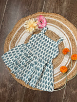 Load image into Gallery viewer, Teal Blosoom - Cotton Frock  1 - 2 yrs
