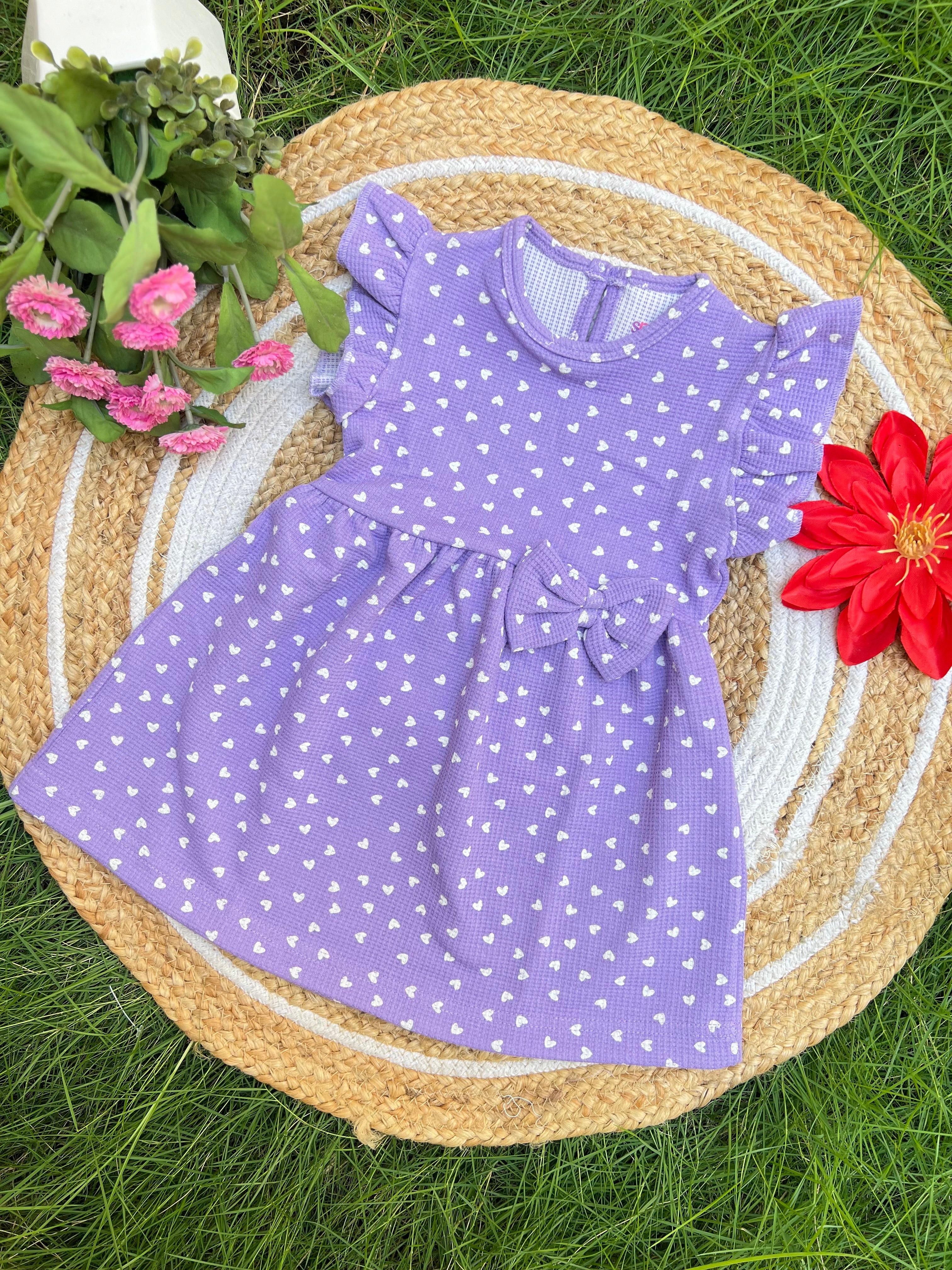 Lavender Hearts - Frill Cotton Frocks