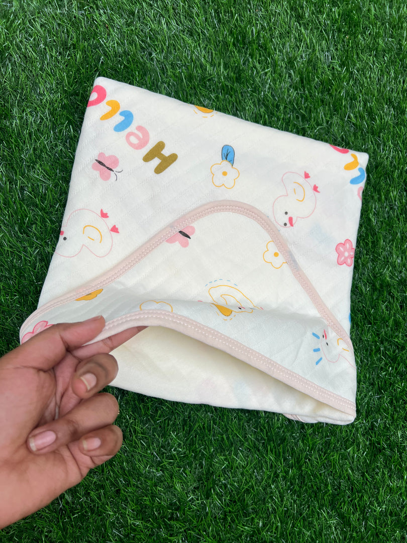Hello World - Muslin Hooded Baby Blanket
