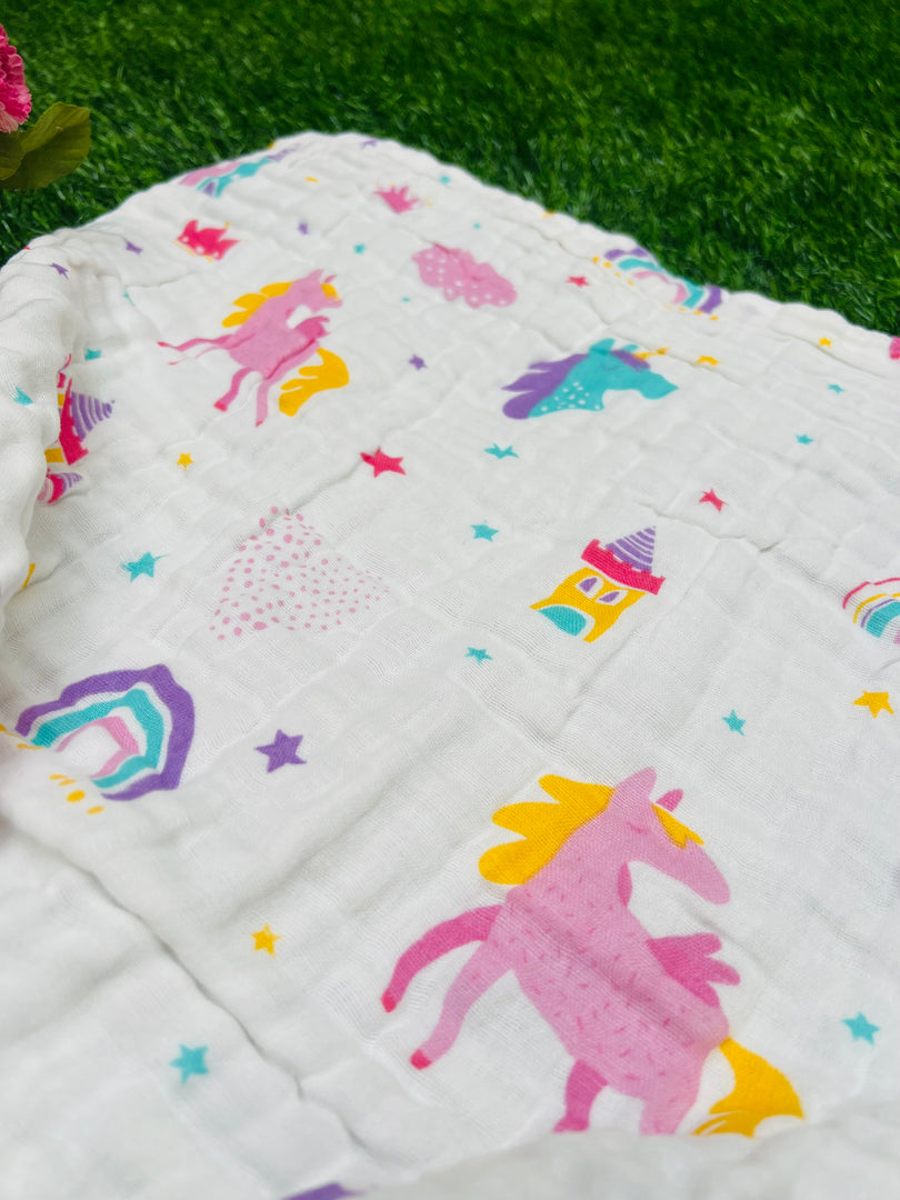Unicorn Ride - Muslin Baby Towel
