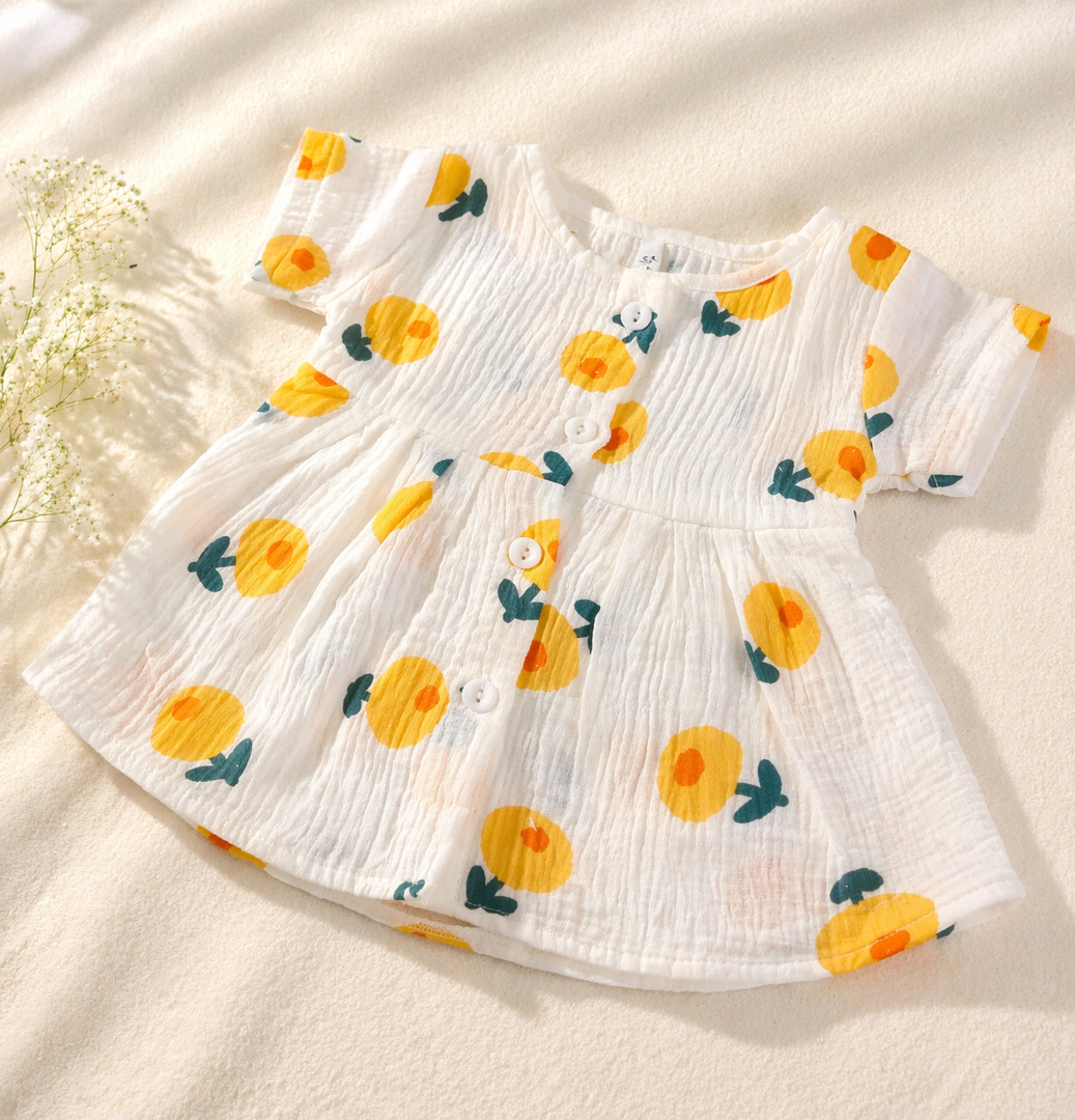 Yellow Mellow - Muslin Frock 6 to 9M