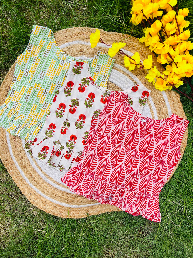 Frill tops Set 3 - 4yrs (pack of 3)