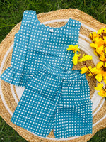 Load image into Gallery viewer, Infinity Square - Frill top &amp; Shorts Set 3 - 4yrs
